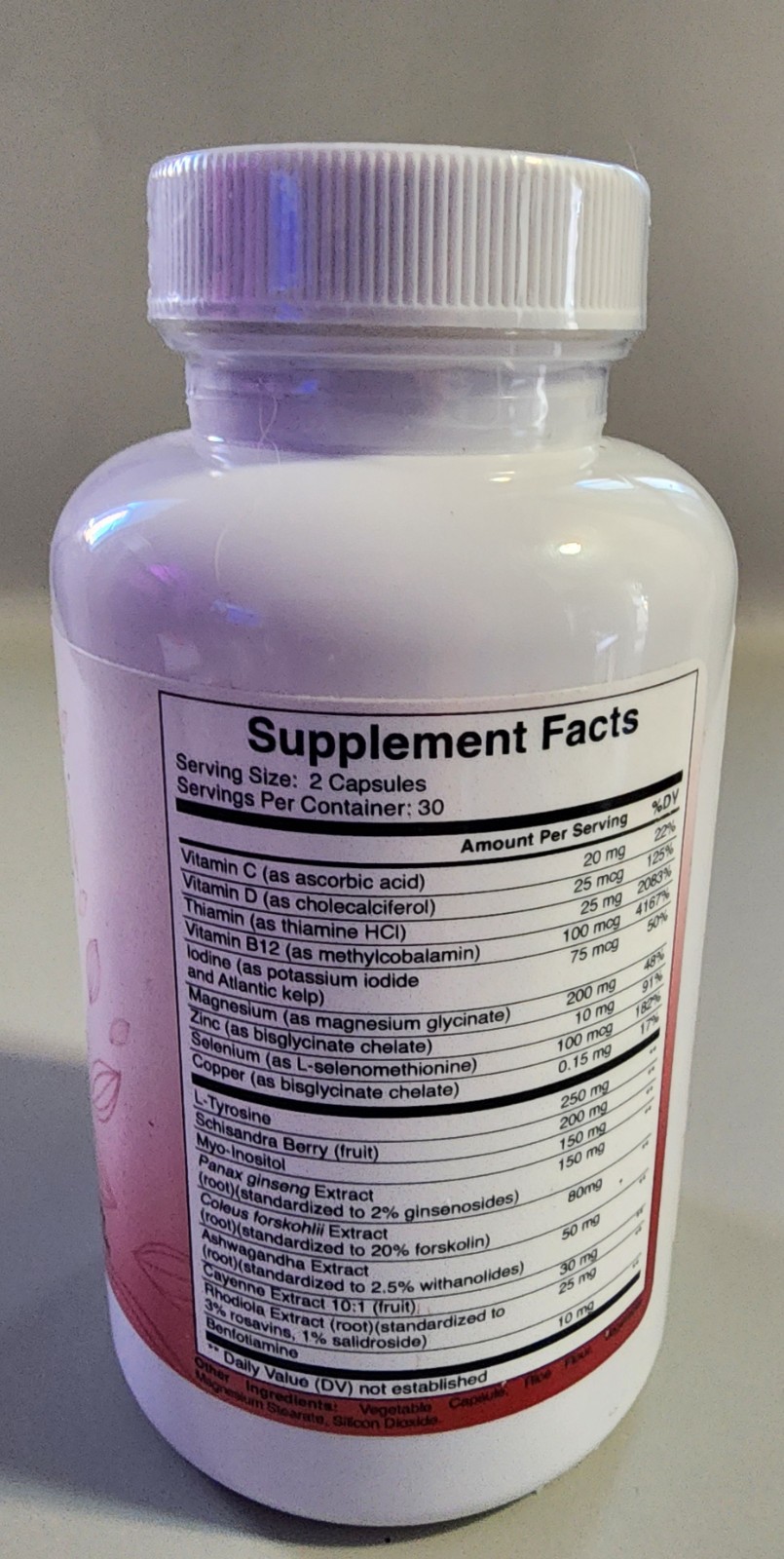 Pure Peak Advanced Thyroid Support Supplement – 60 Capsules Exp 10/2027