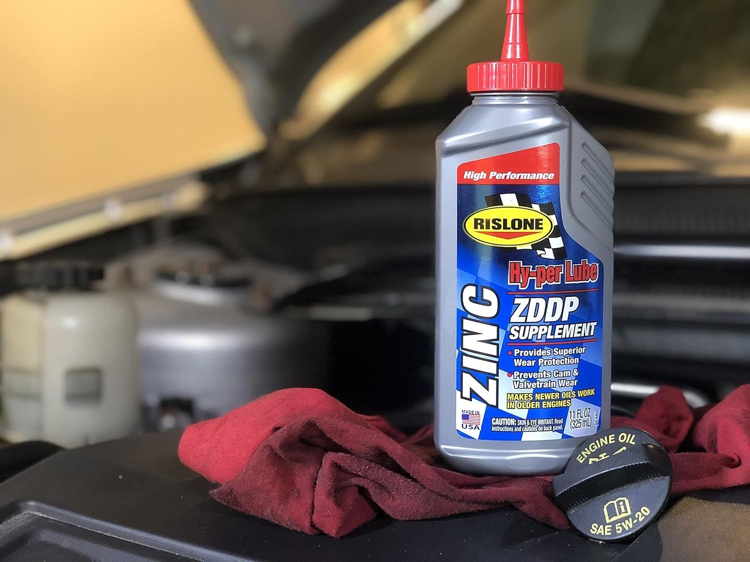 Rislone 4405 Hy-per Lube Zinc ZDDP Supplement, 11 oz. | Real ZDDP Zinc Additive