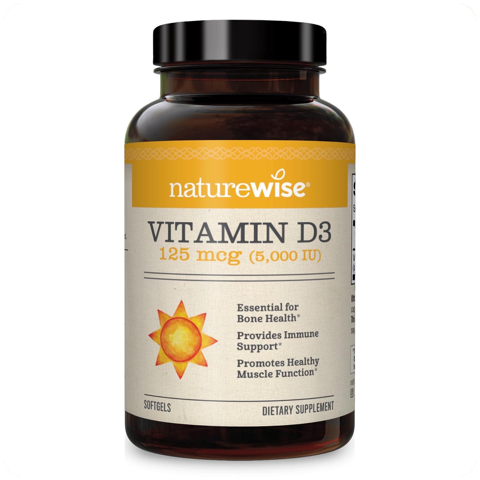 NatureWise Vitamin D3 5000iu (125 mcg) 1 Year Supply for Healthy Muscle Funct…