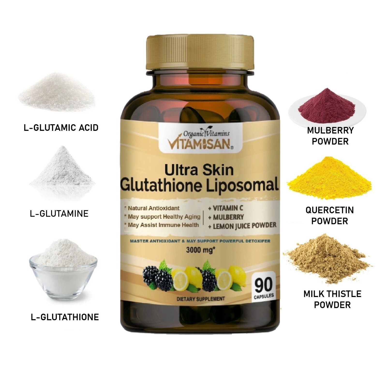 2 Glutathione Whitening Pills Skin Lightening Dark Spots Remover 190 Caps 3000