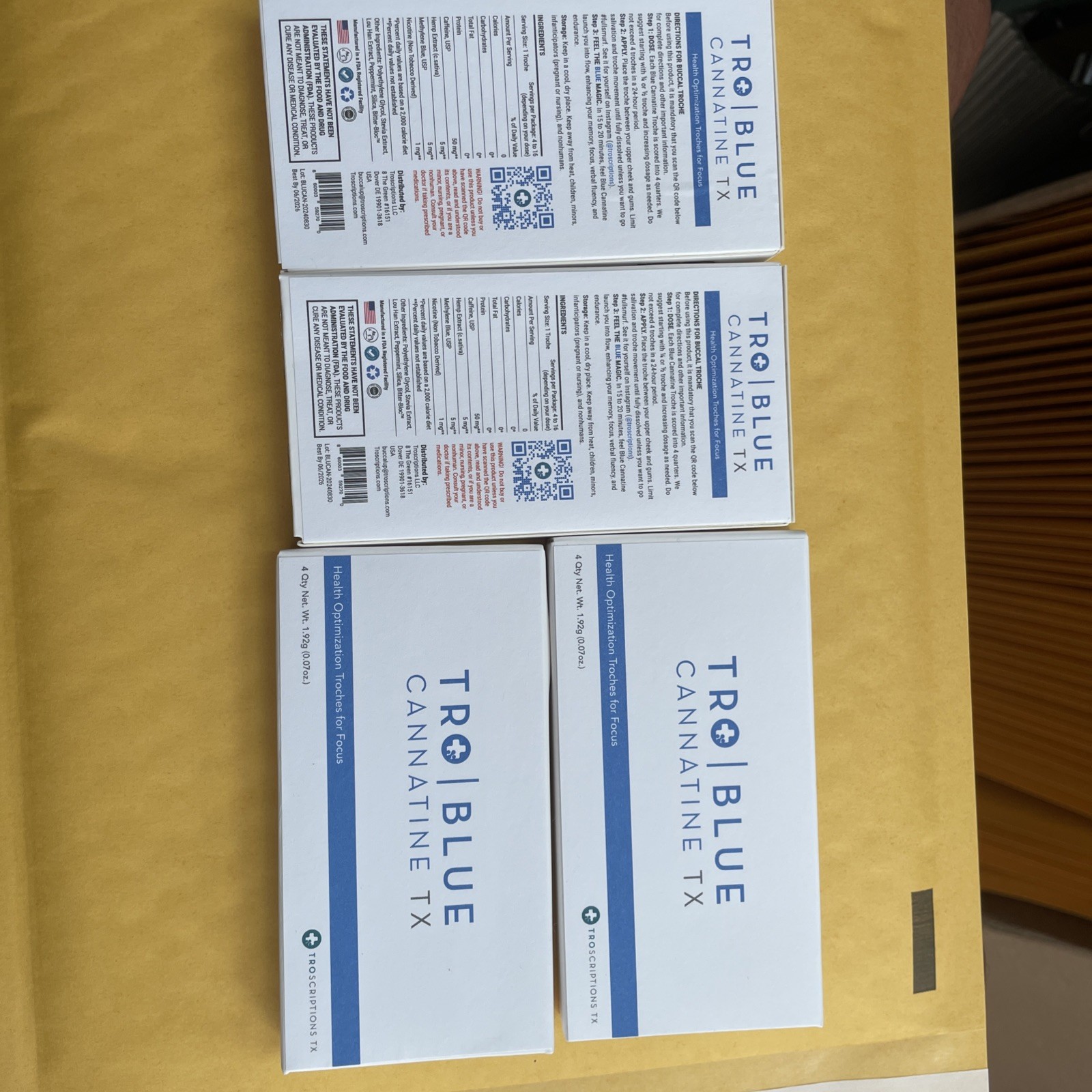 TRO SCRIPTIONS Tro + plus Blue Cannatine TX – New (4-pack) FOCUS @@@@@@