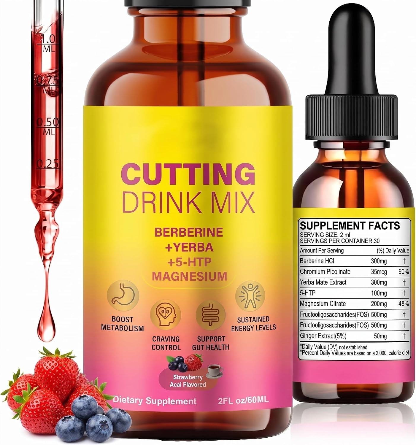 New Cutting Drink Mix Liquid Drops – 2 OZ | Support Energy, Satiety & Gut Health