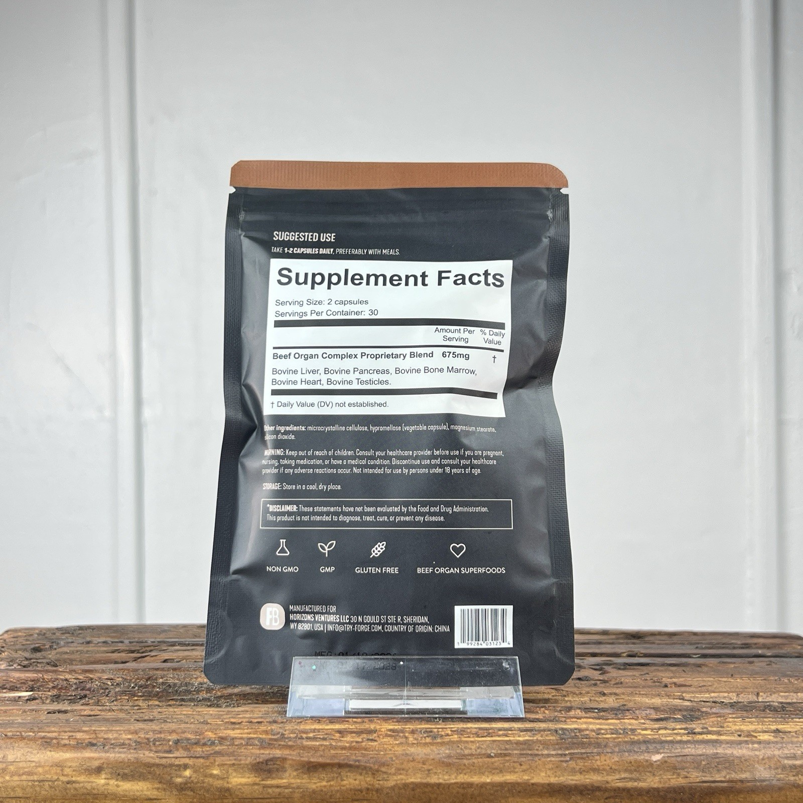 FORGEBODY Beef Organ Complex 60 Capsules | Grass Fed Organ Blend