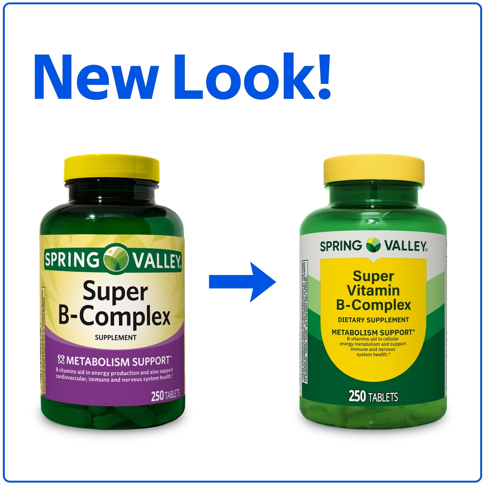 Spring Valley Super B Complex with Vitamin C & Biotin 250-Count SAME-DAY SHIP