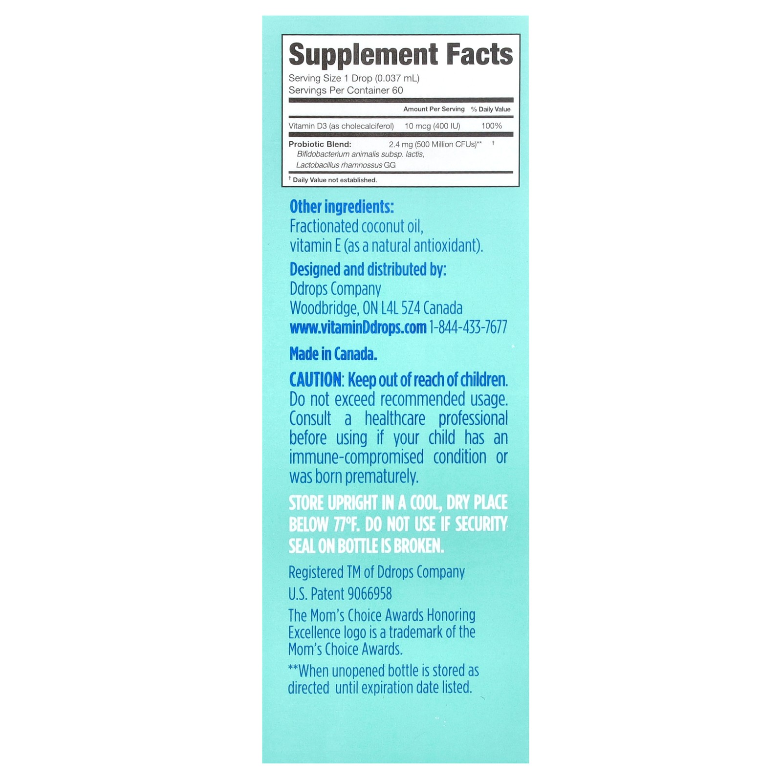 Baby, Probiotic Liquid Drops, For Newborns+, 60 Drops, 0.07 fl oz (2.2 ml)