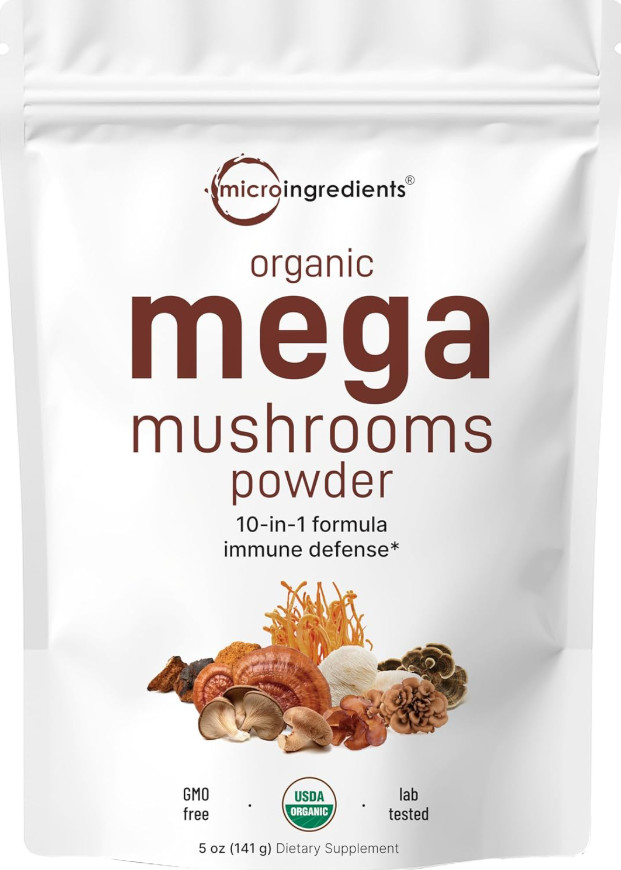 Mushroom Complex Supplement, Organic Mega Mushroom Powder, 5 Oz, 140 Days Supply