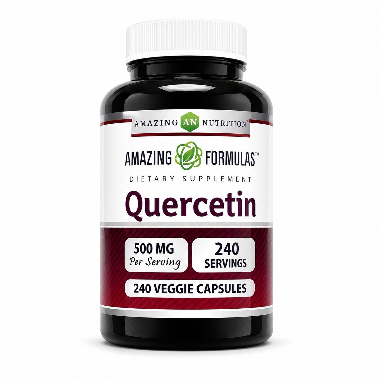 Quercetin 500mg Capsules 240 Count High Potency Veggie Supplement