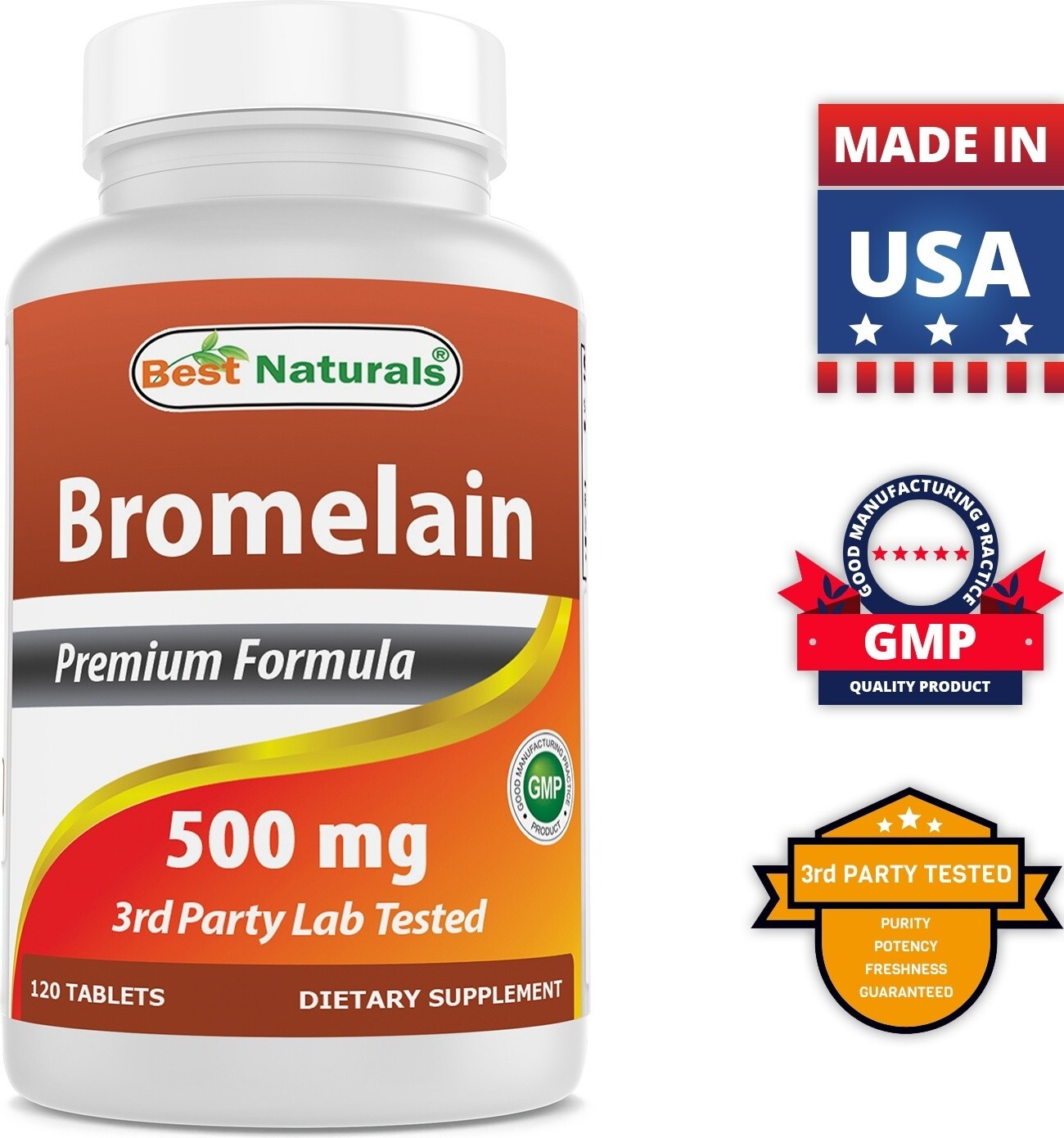 Best Naturals Bromelain 500 mg 120 Tablets