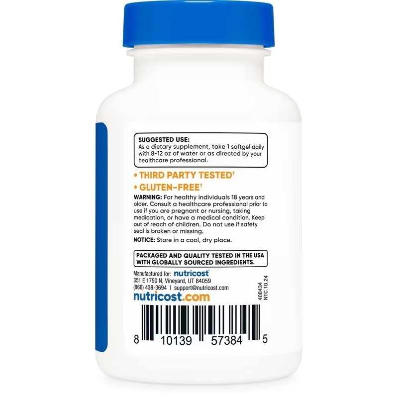 Nutricost Zeaxanthin with Lutein 20mg 60 Softgels Eye Support Non-GMO Fast Ship