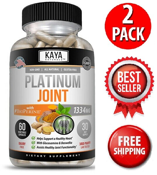 (2 Pack) Platinum Joint, Pain Relief, Joint Support, Anti Inflammatory, Turmeric