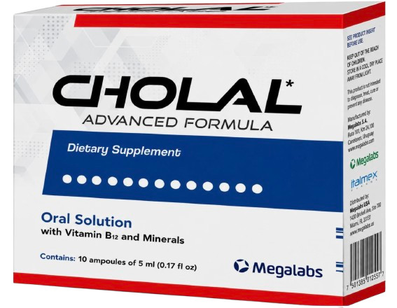 Cholal | B12 & Minerals Dietary Supplement | 10 x 5 mL Vials