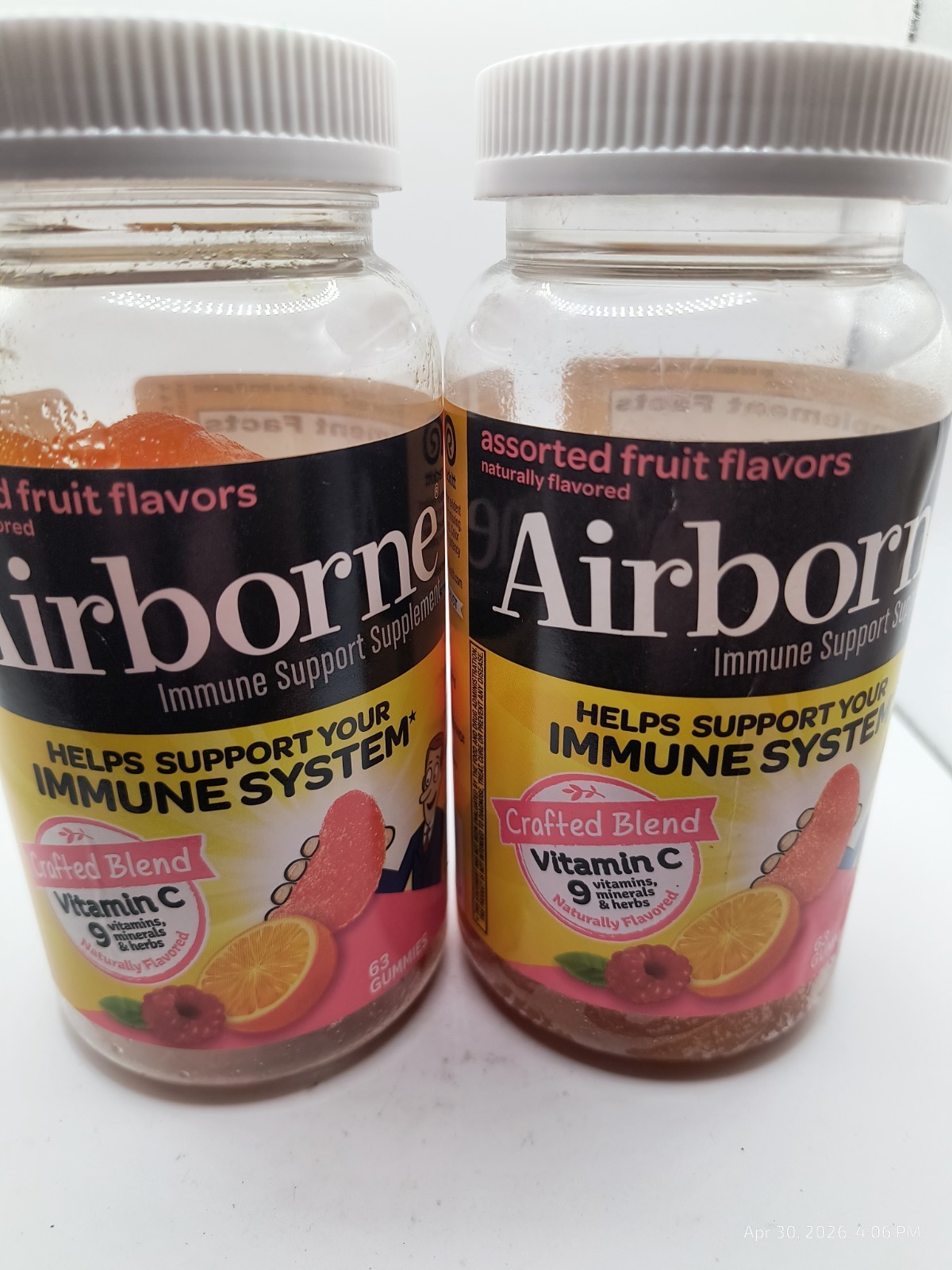 Airborne Gummies Immune Support Assorted Fruit Flavor 126 gummies Exp 10/2026