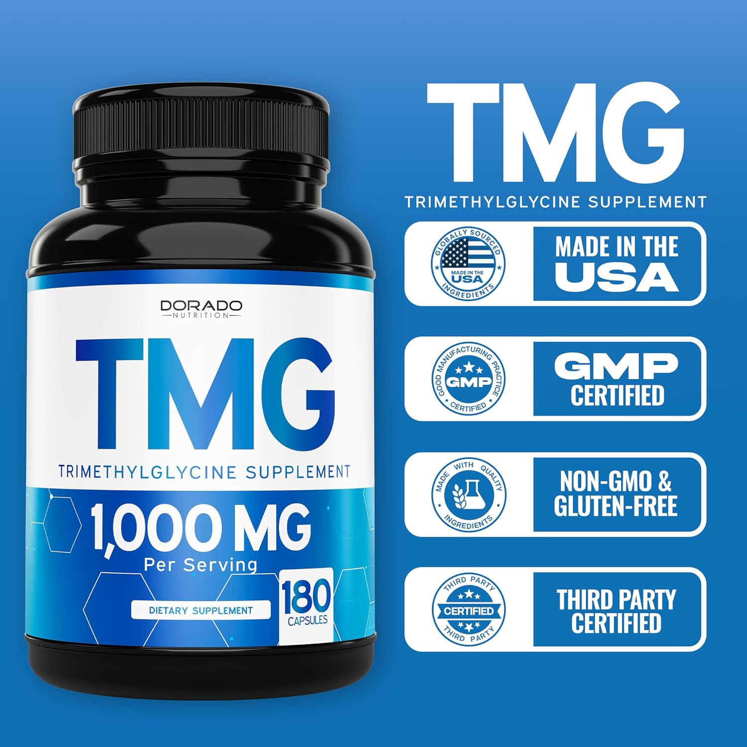 TMG Trimethylglycine Supplement 1,000Mg per Serving (3 Month Supply) – TMG Suppl