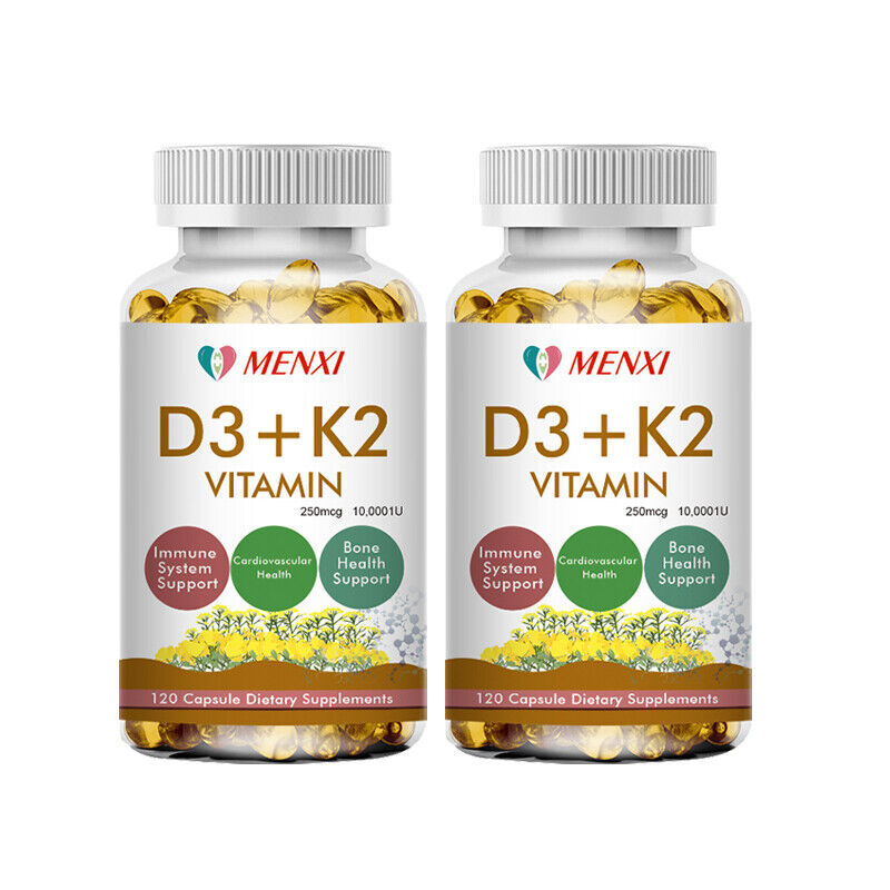 Vitamin D3 with K2 D3 10000IU and K2 250mcg High Strength 3* 120 Vegan Capsules