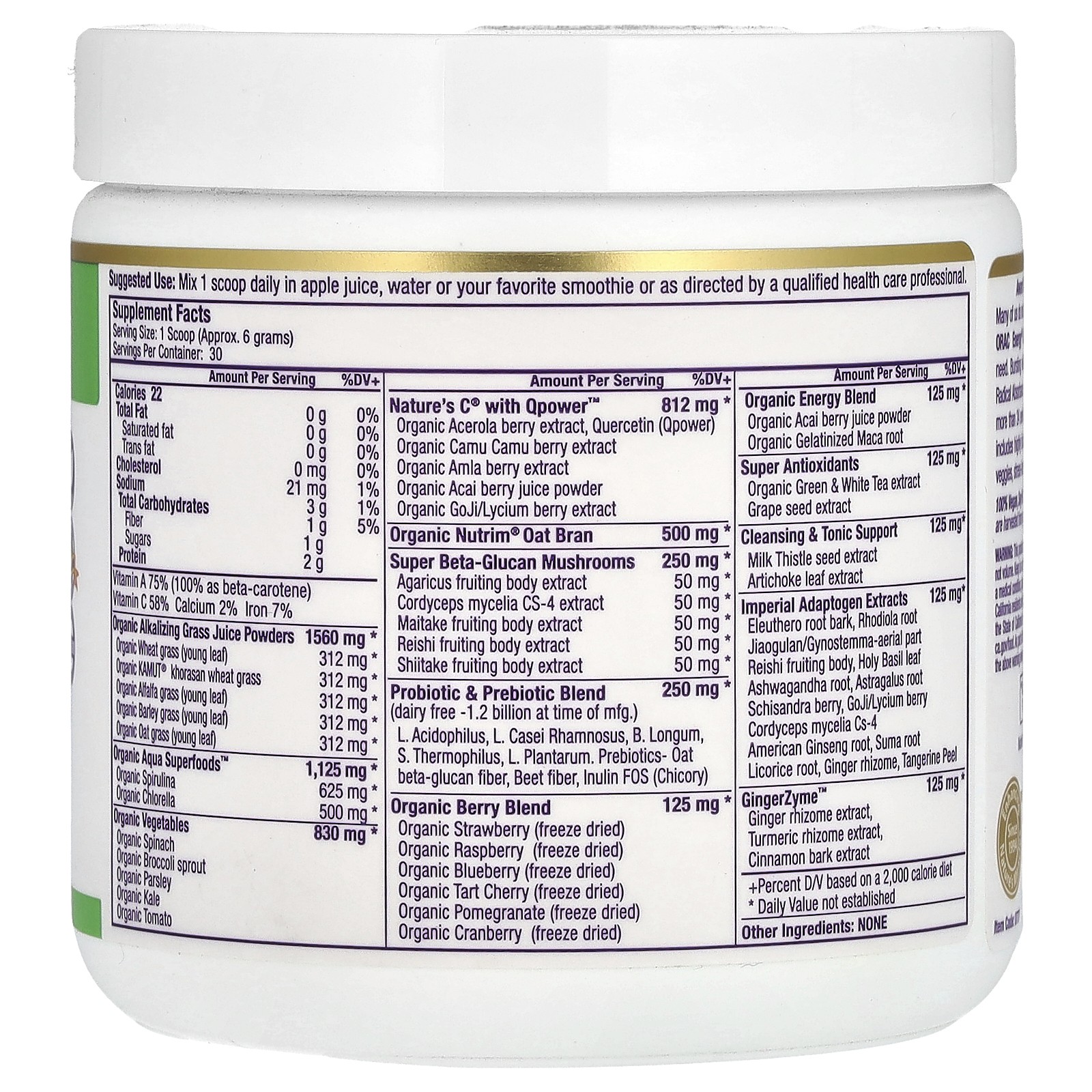 Paradise Herbs ORAC-Energy Greens 6 4 oz 182 g Dairy-Free, Gluten-Free,