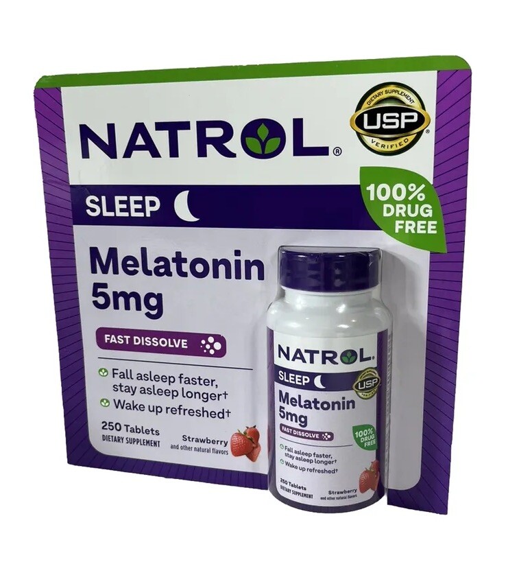 Natrol Melatonin 5 Mg Fast Dissolve 250 Strawberry Flavor Tablets