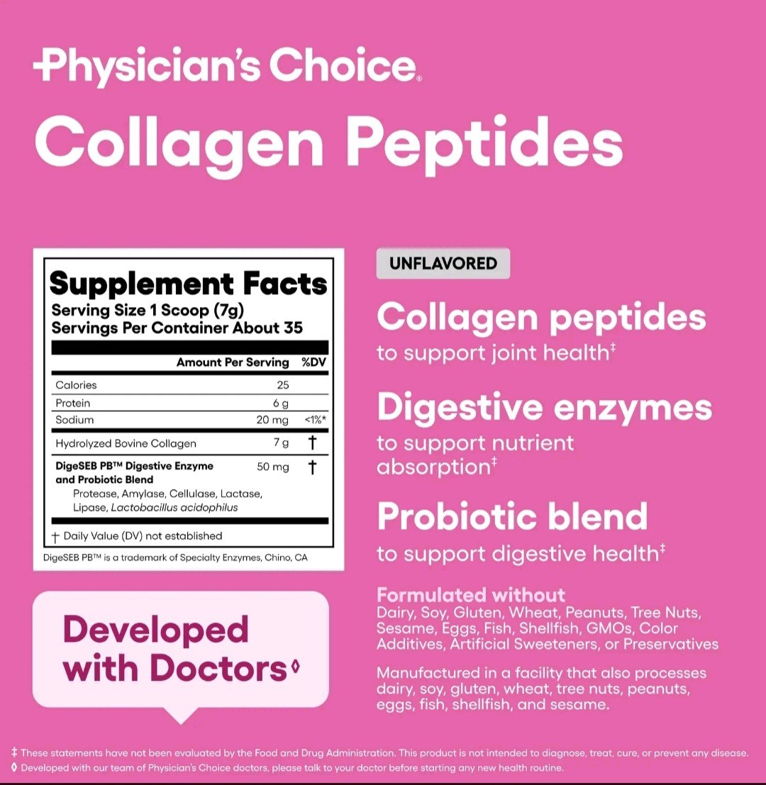 Physician’s Choice Gut Glow Up Bundle Collagen Peptides Colostrum Gold EXP 03/28