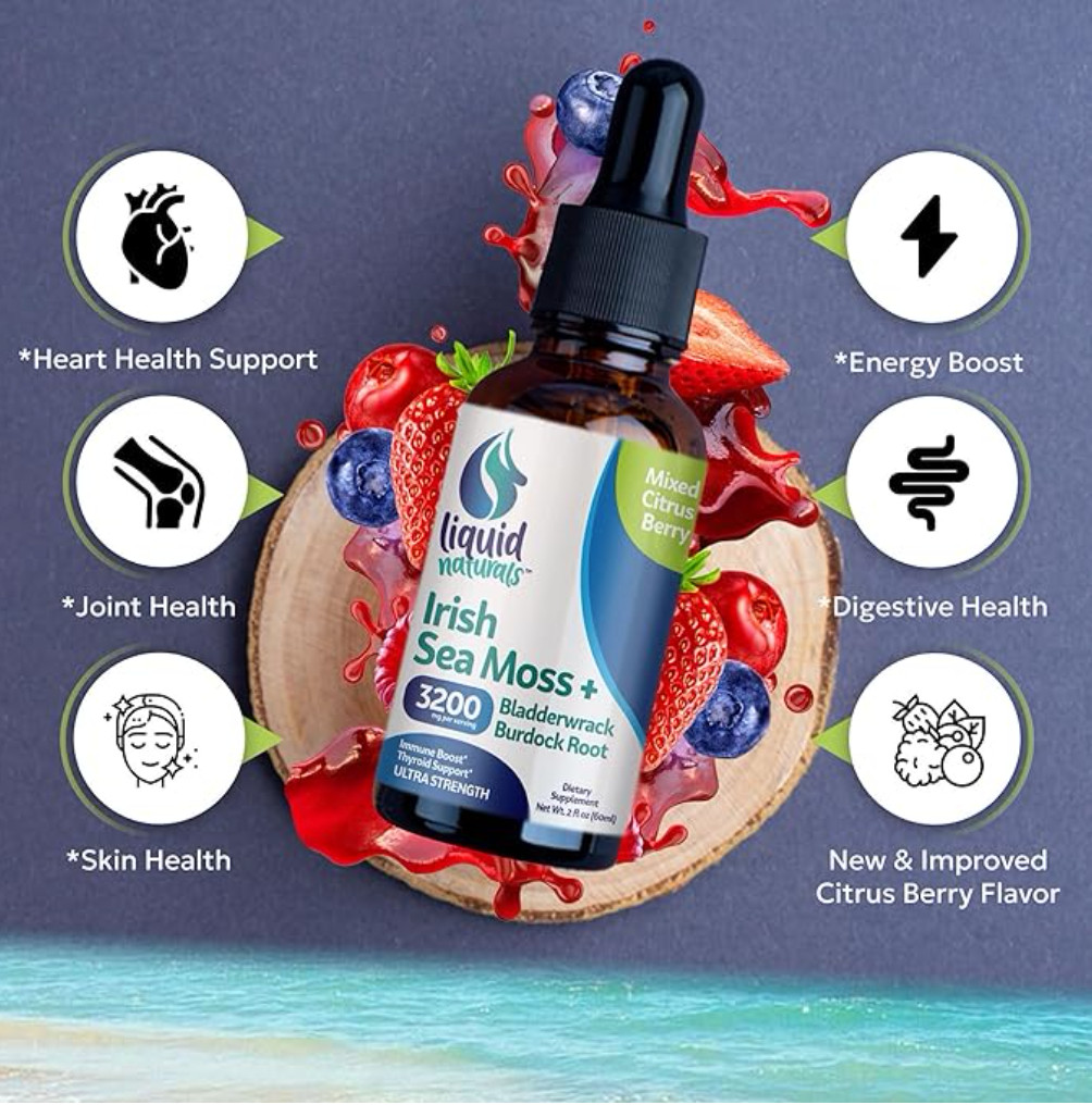 Sea Moss – 3200Mg Irish Sea Moss Liquid Drops, 6X Stronger Seamoss than Pills an