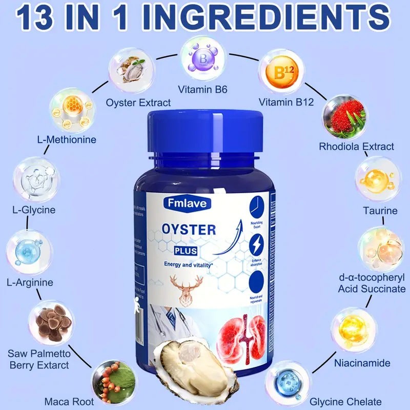 Men’s Vitality Supplement 60 Tablets Oyster Extract Mens Energy & Immune Support