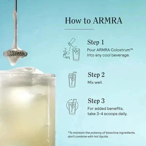 ARMRA Grass-Fed Colostrum Superfood – Immune Health Revival, Unflavored 120g Jar