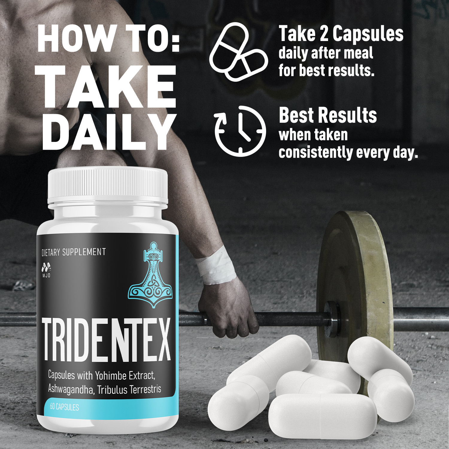 (3 Pack) Tridentex Advanced Male Health Support Formula Triden Tex 180 Capsules