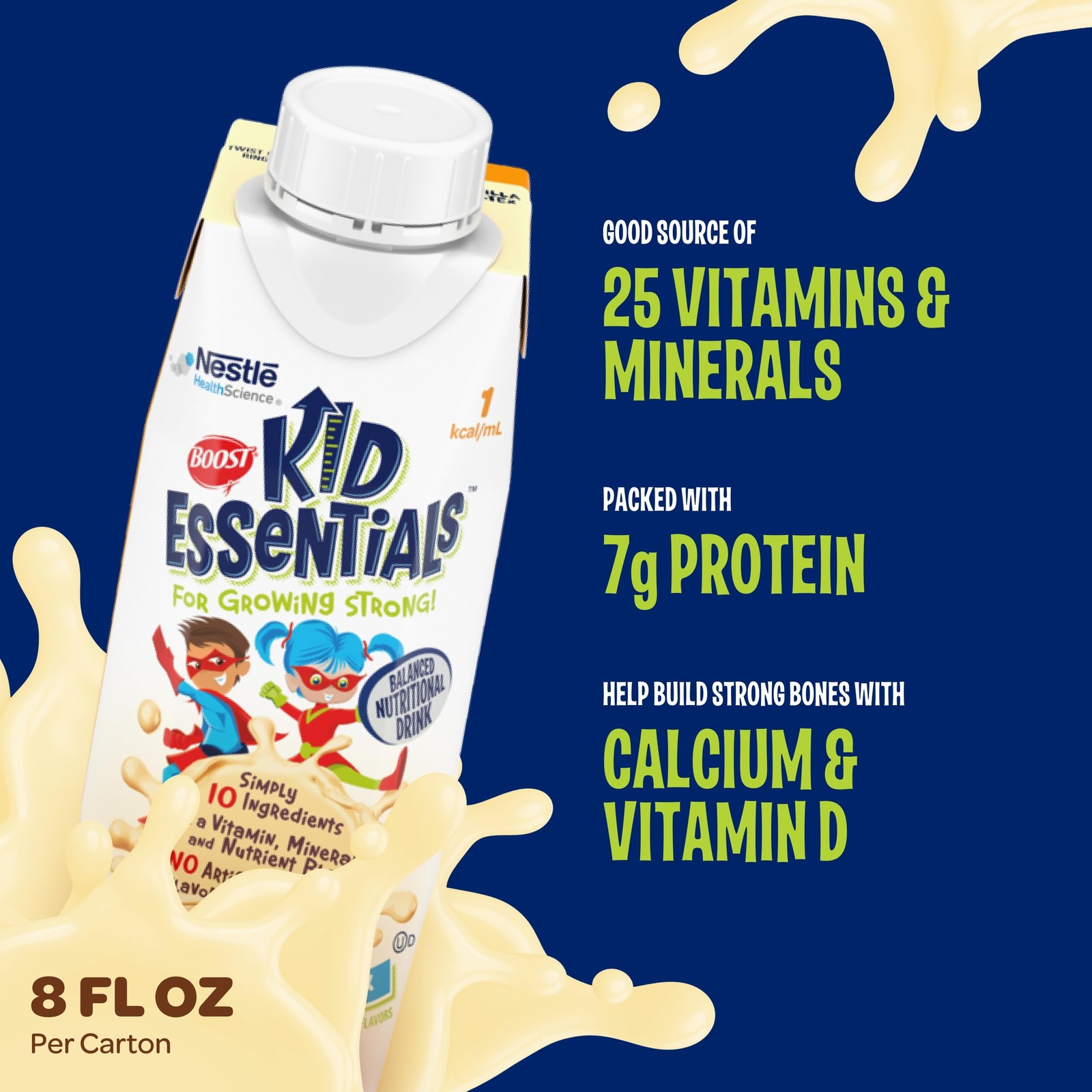Boost Kid Essentials 1.0 Vanilla Vortex 24 X 8 Fl Oz Carton