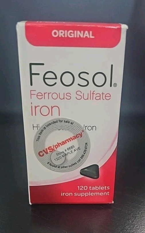 Feosol Ferrous Sulfate Iron Original Tablet, 120 Count Exp 11/2027