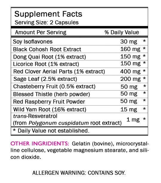 Herbal Remedies for Menopause – WOMENS SUPPORT COMPLEX – Soy Isoflavones 2 Bot