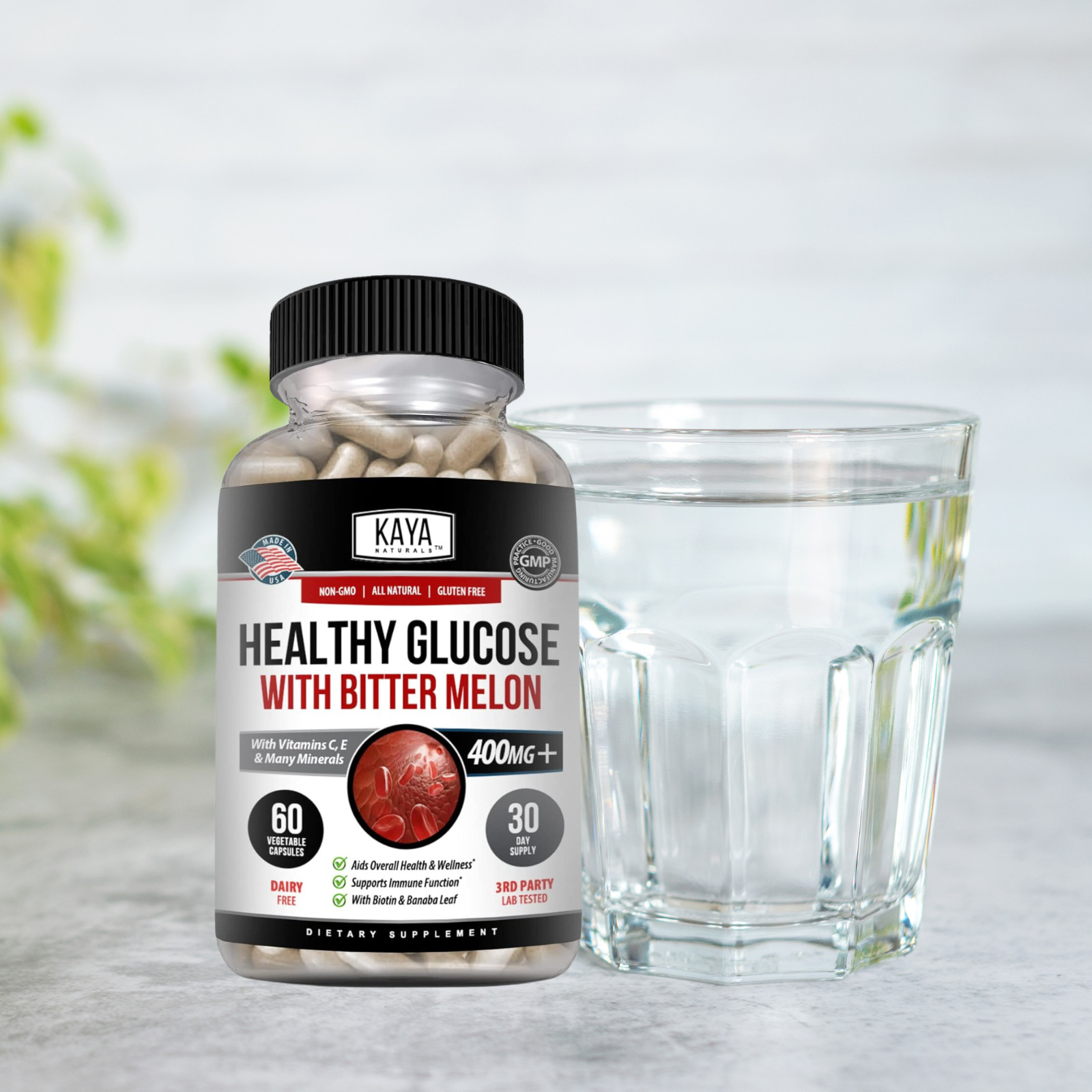 Healthy Glucose w/ Bitter Melon, Alpha Lipoic Acid, Cinnamon, Blood Support 60ct