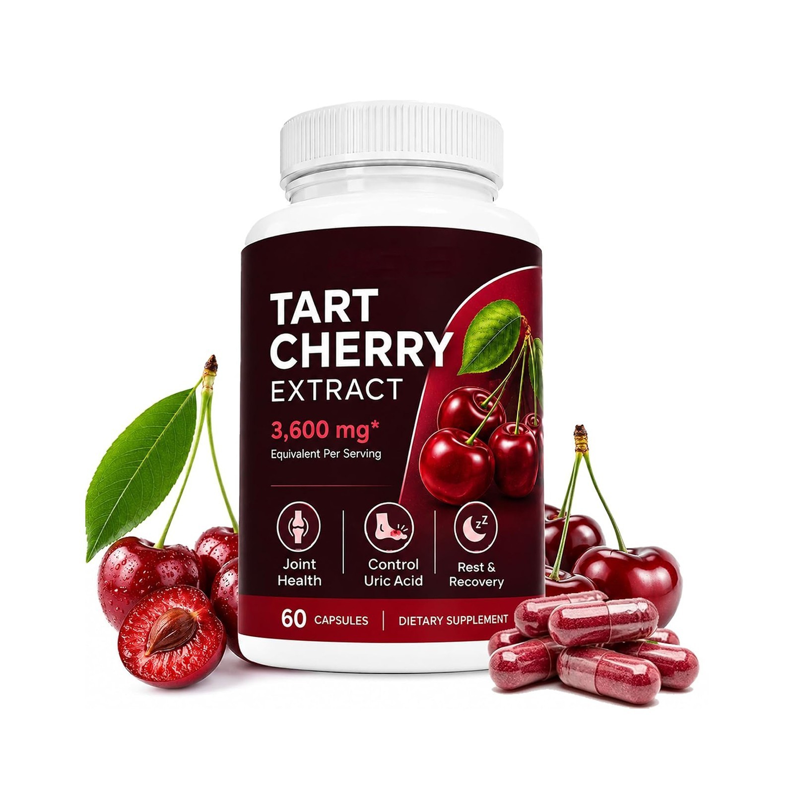 Good Grove Tart Cherry Extract,Goodgrove Tart Cherry Cold Extracted,60 Capsules-
