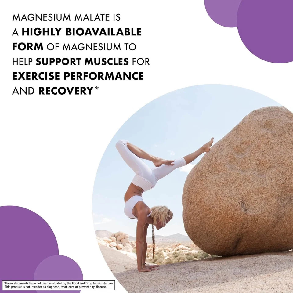 Magnesium Malate 90 Vegetable Capsules, Energy, Muscle & Joint Health