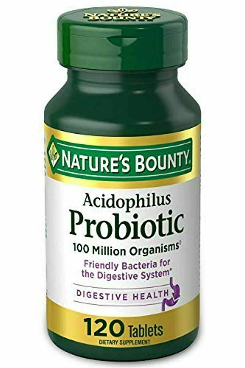 Acidophilus Probiotic Nature’s Bounty Supplement Digestive Health 120 tablets