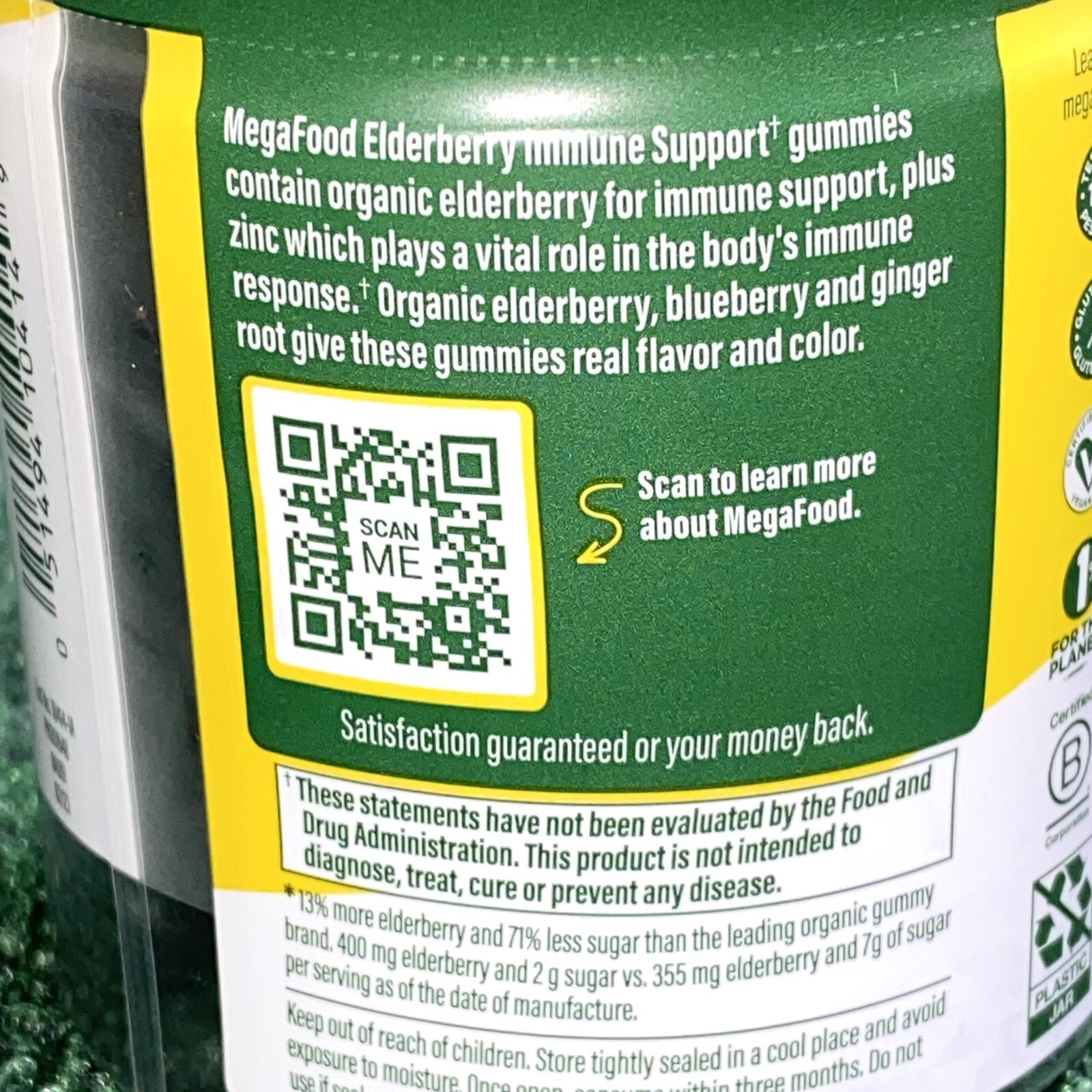 MegaFood ~ Elderberry Immune Support ~ 400mg Berry Gummies, 54 Count ~ Exp 06/26
