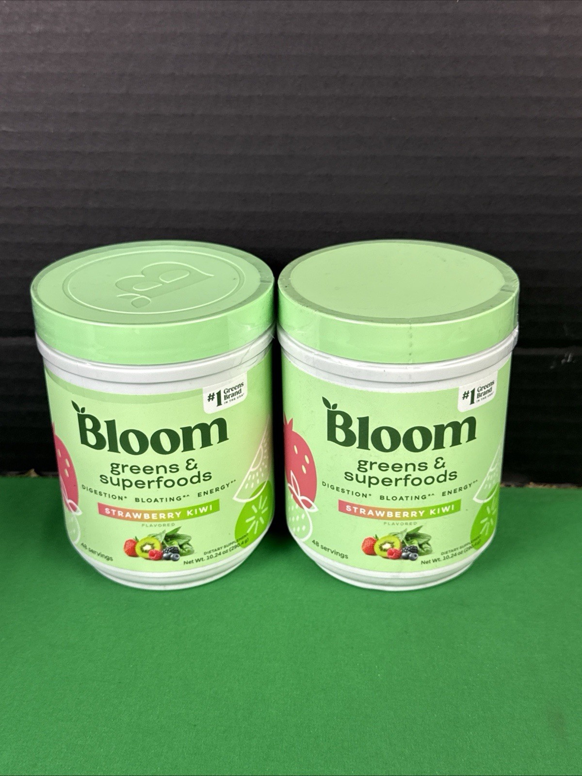 2PK Bloom Nutrition Greens & Superfoods Powder 10.24 Oz EA Strawberry Kiwi 09/26