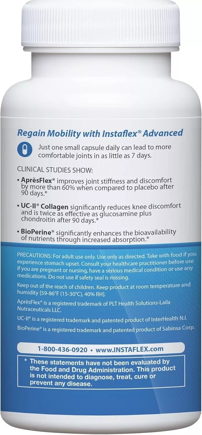 New Sealed Instaflex Advanced Joint Support Supplement 30 Capsules Exp 10/26