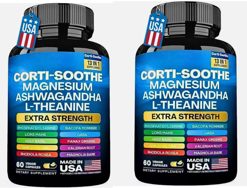 CORTI-SOOTHE Cortisol Relieve Ashwagandha L-theanine – Magnesium Stress-2PCS