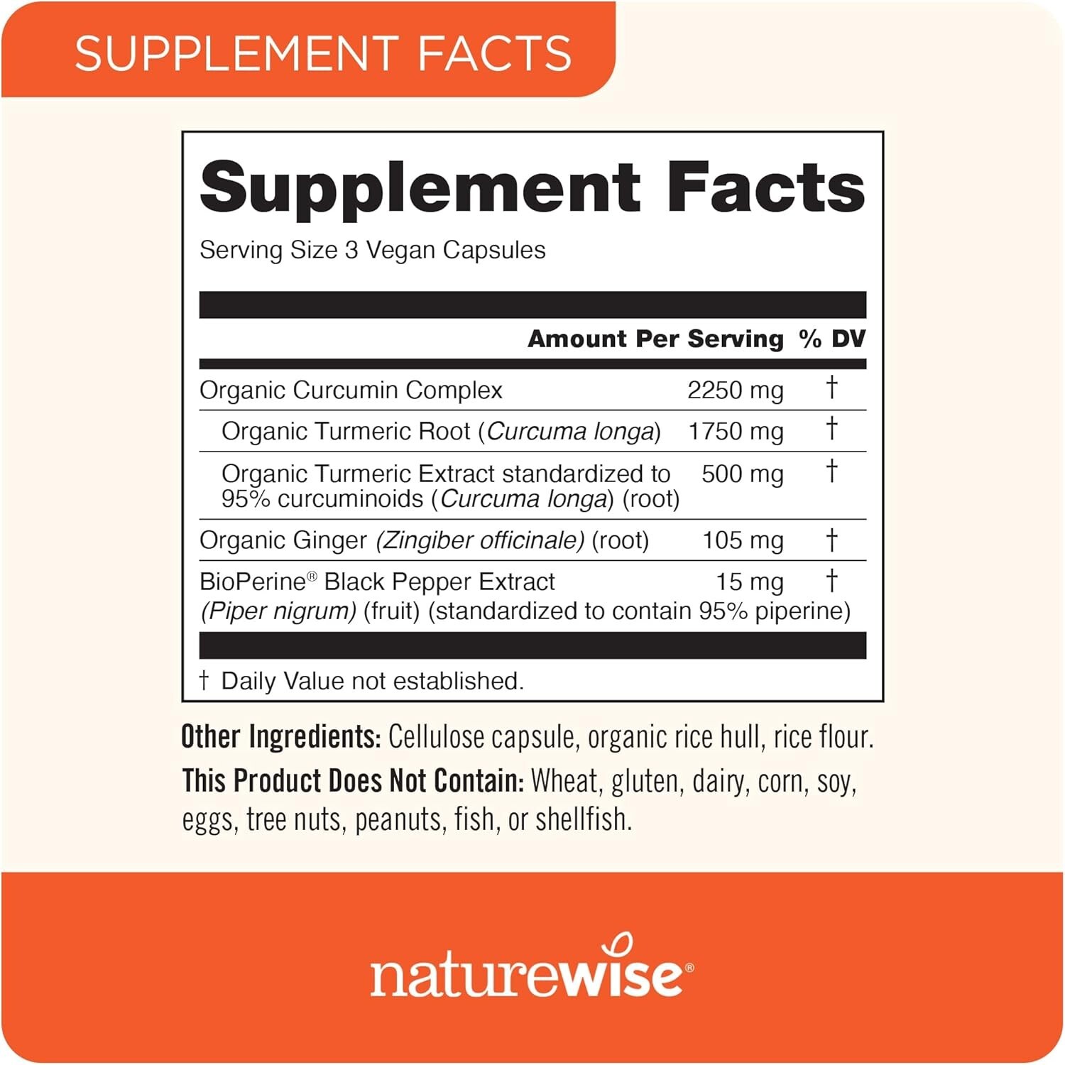 NatureWise Curcumin Turmeric 2250mg – 95% Curcuminoids & BioPerine Black Pepper