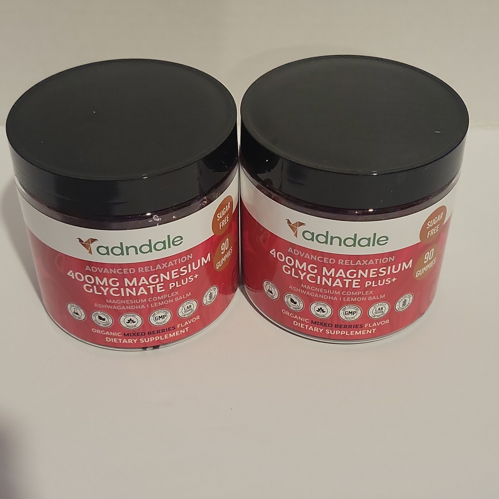 Adndale Magnesium Glycinate Gummies 400mg With Ashwagandha Sugar Free 180 Ct
