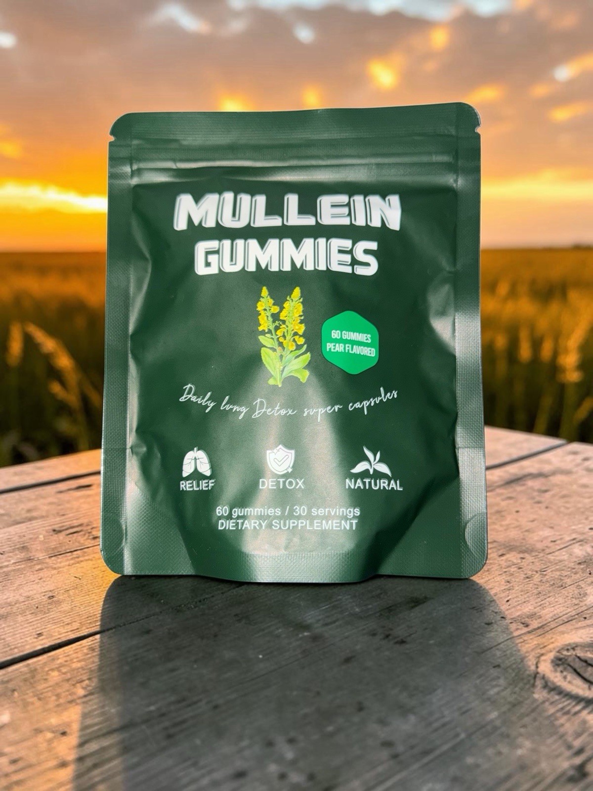 Mullein Leaf Extract Gummies – Lung Cleanse, Extra Strength 10000 MG Exp. 06/28