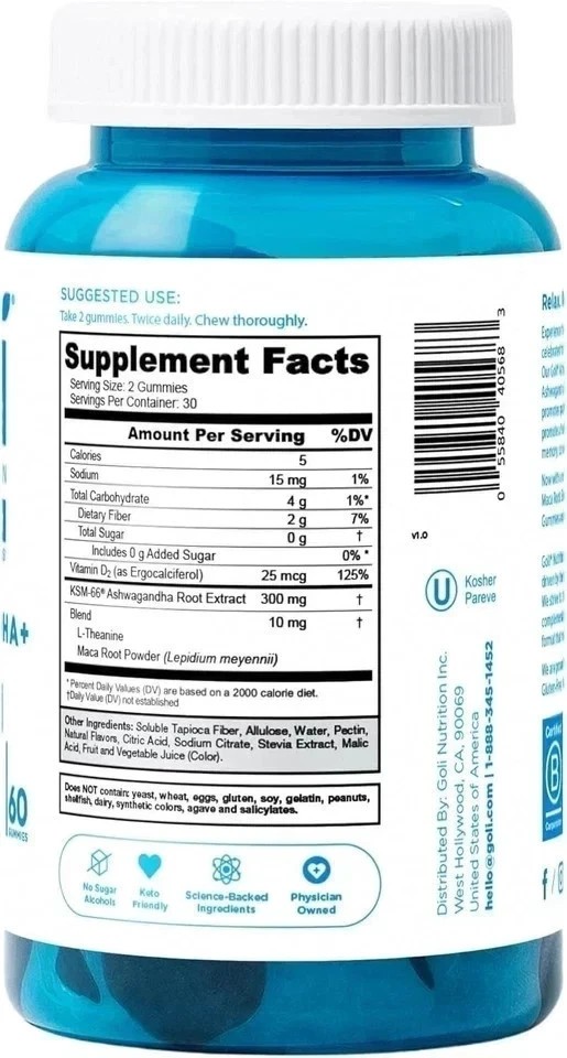 3 Bottles Goli Zero Sugar Best Seller Trio Set Gummies, 60 Counts Per Bottle USA