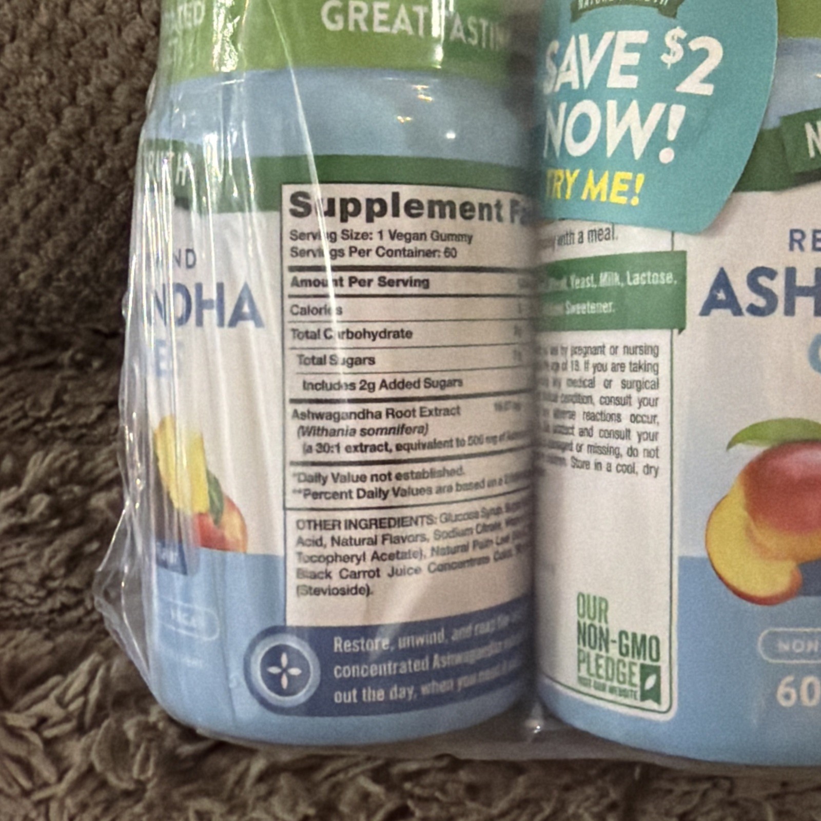 (3) Natures Truth Ashwagandha 60 Gummies Each Tropical Flavor EXP 06/27