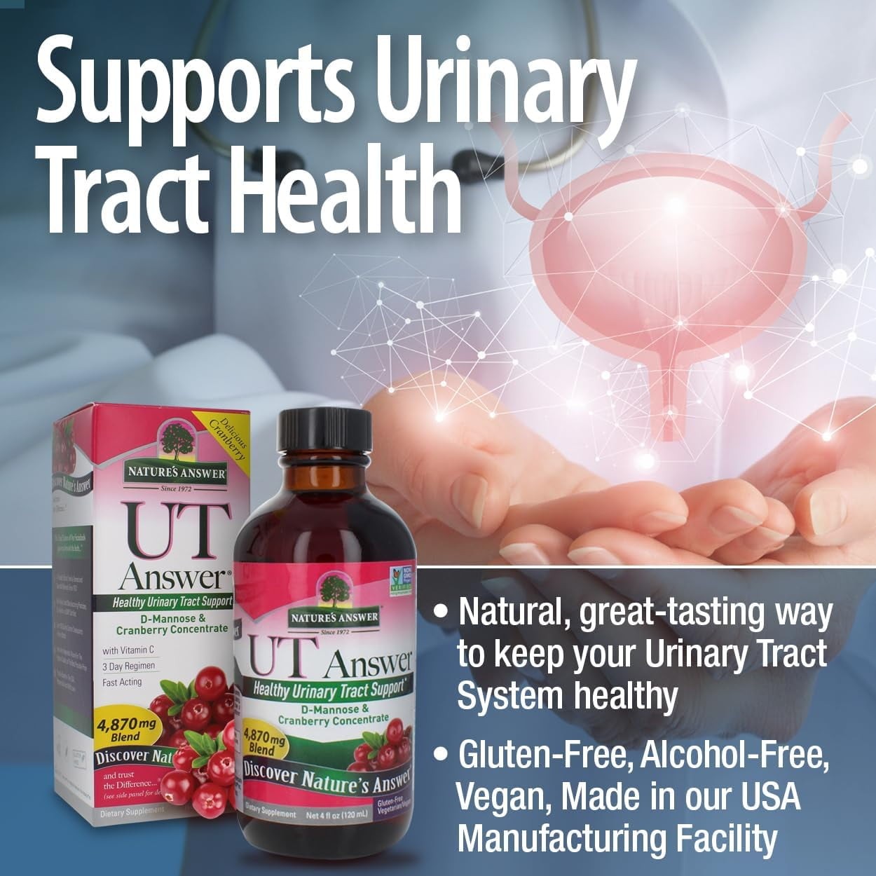 Nature’s Answer UT Answer®, D-Mannose & Cranberry Concentrate, 4 fl oz (120 ml)