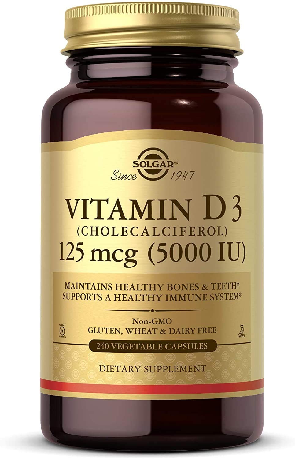 Solgar Vitamin D3 (Cholecalciferol) 240 Count (Pack of 1), Standard Packaging