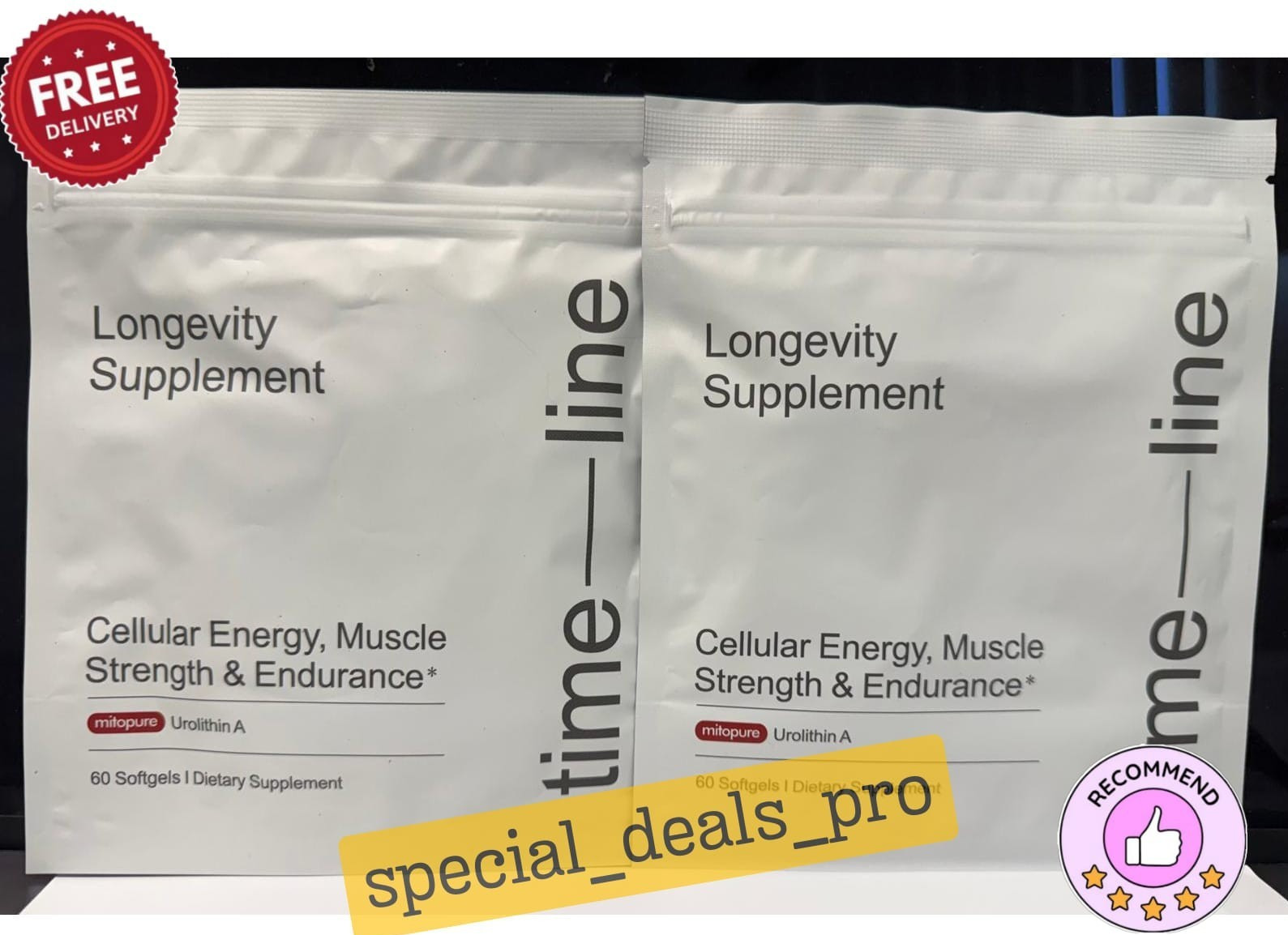 2-Pack Timeline Mitopure Urolithin A 500mg 60 Softgels Longevity Supplement