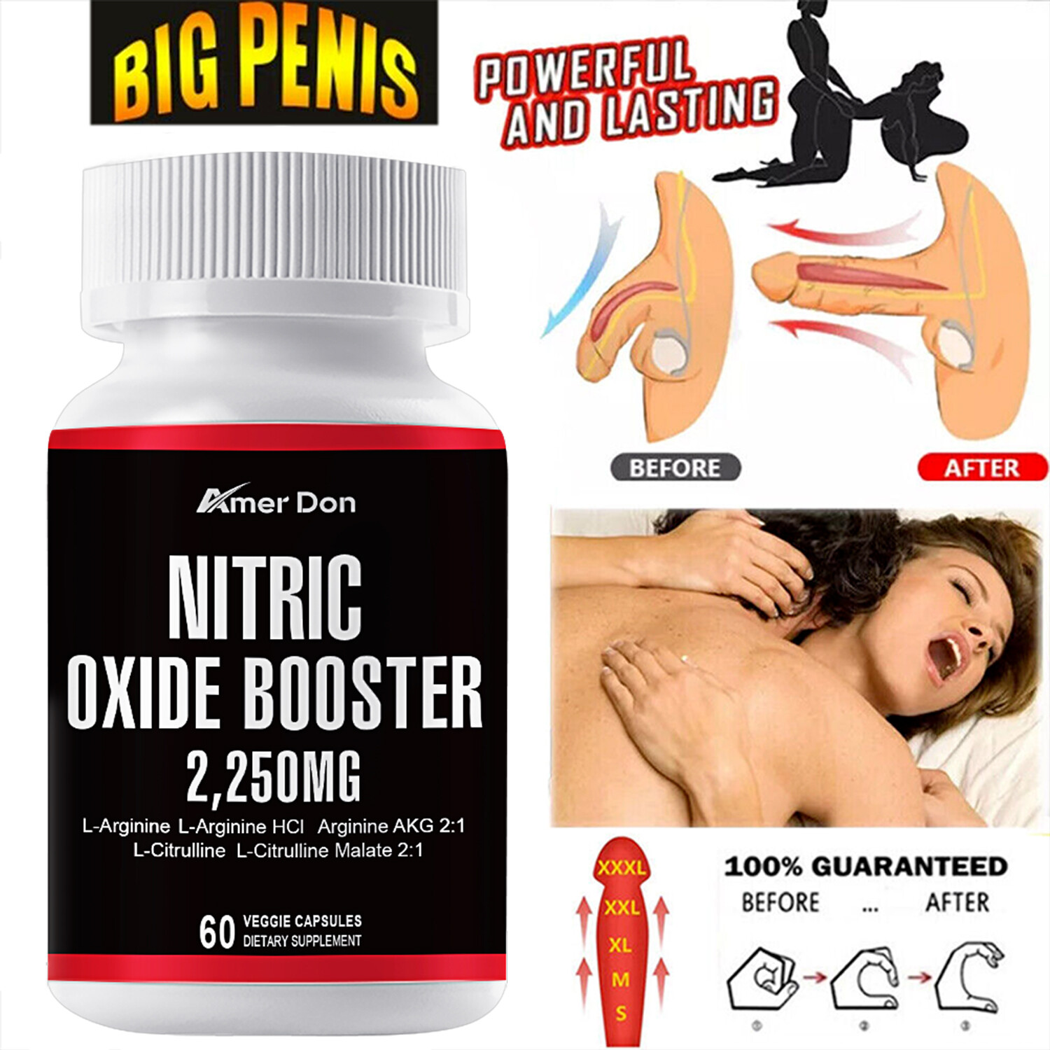 Nitric Oxide L-Arginine Pre Workout+Testosterone Booster,Multivitamin Men’s,Test