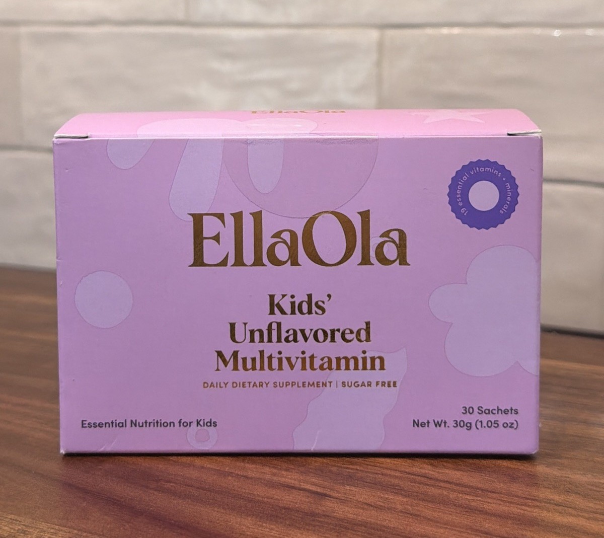 EllaOla Kids Unflavored Multivitamin Sachets Sugar-Free Vegan 30 Ct