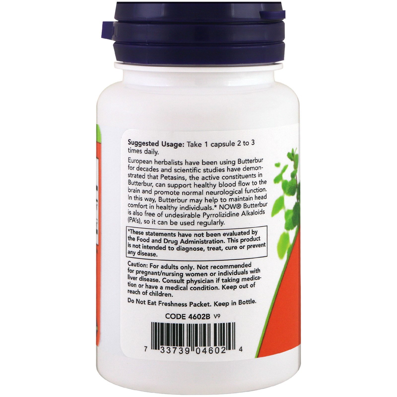 Now Foods Butterbur 60 Veg Capsules GMP Quality Assured, Vegan, Vegetarian