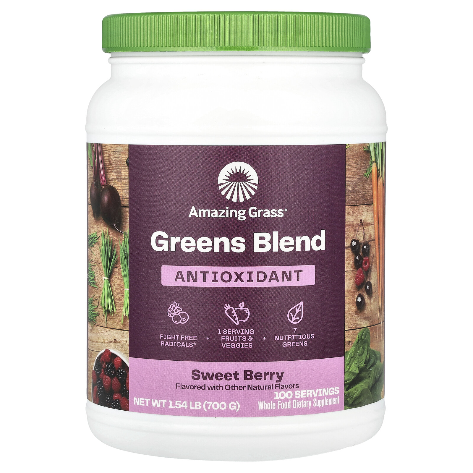 Amazing Grass, Green Superfood, Antioxidant, Sweet Berry, 24.7 oz (700 g)