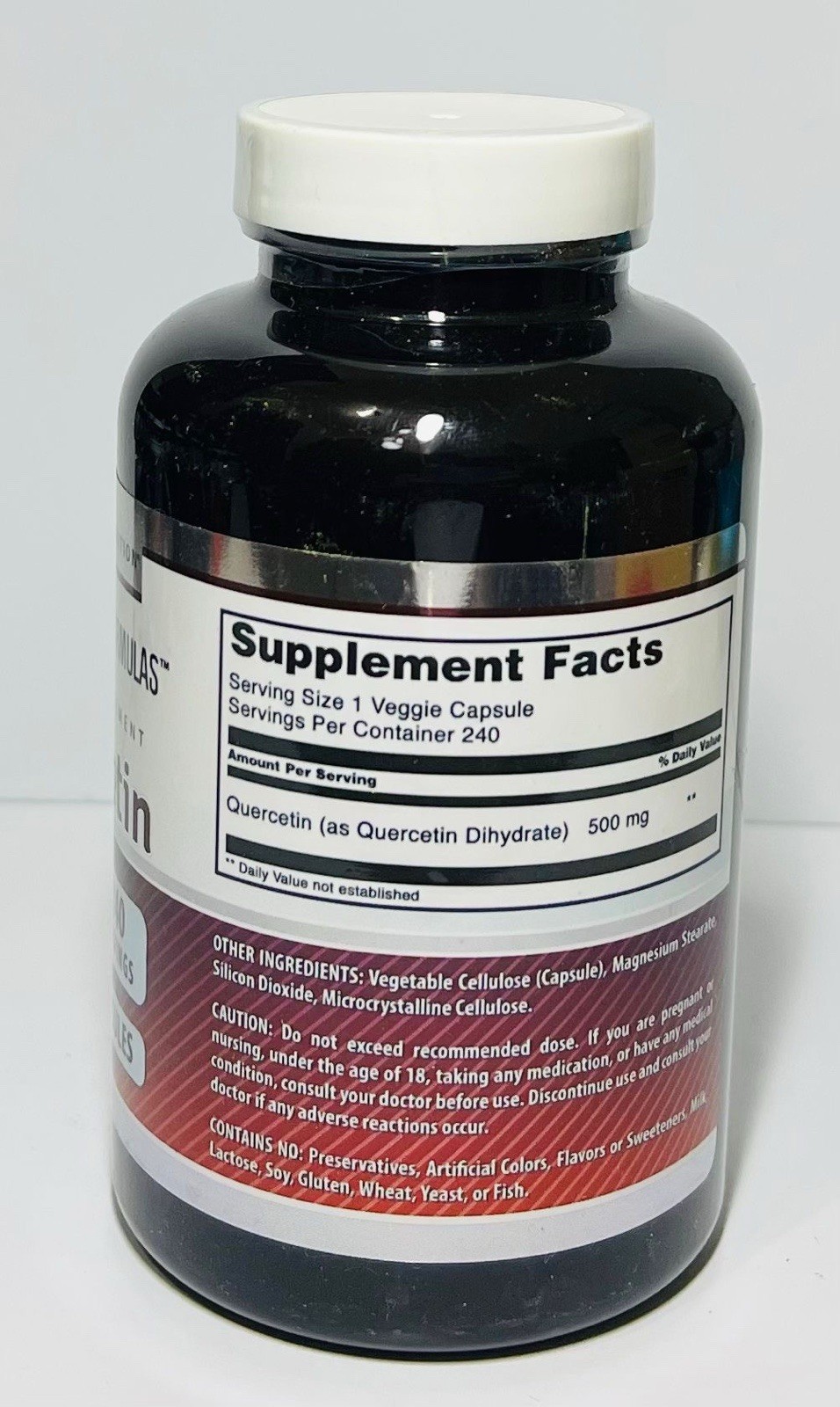 Quercetin 500mg Capsules 240 Count High Potency Veggie Supplement