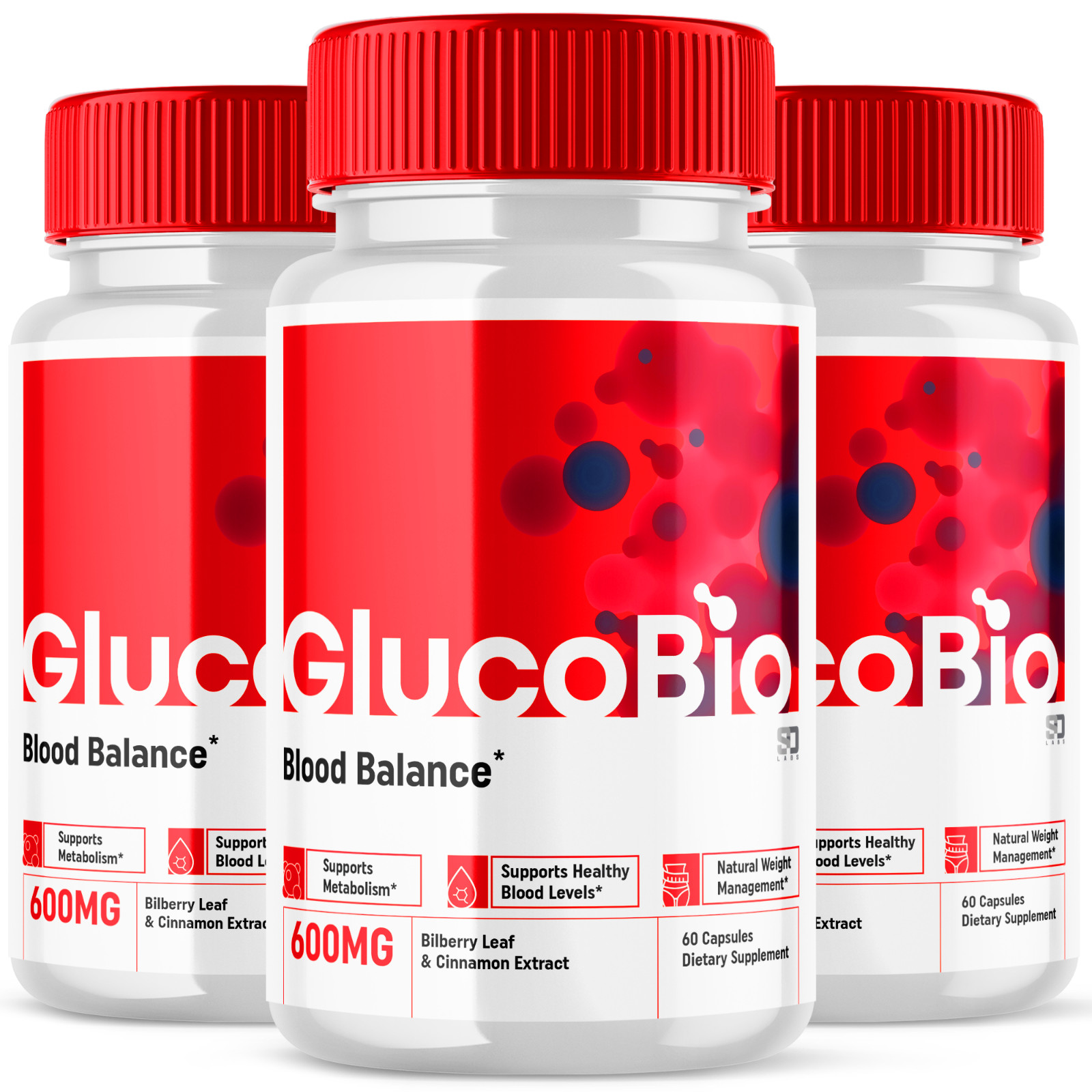 GlucoBio Advanced Blood Support Supplement 3 Pack